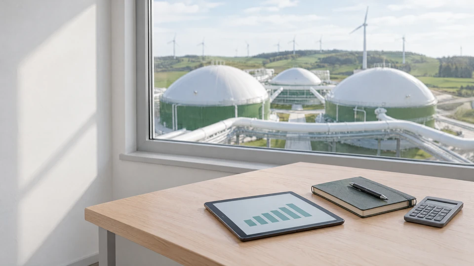 Biogas calculator on a tablet