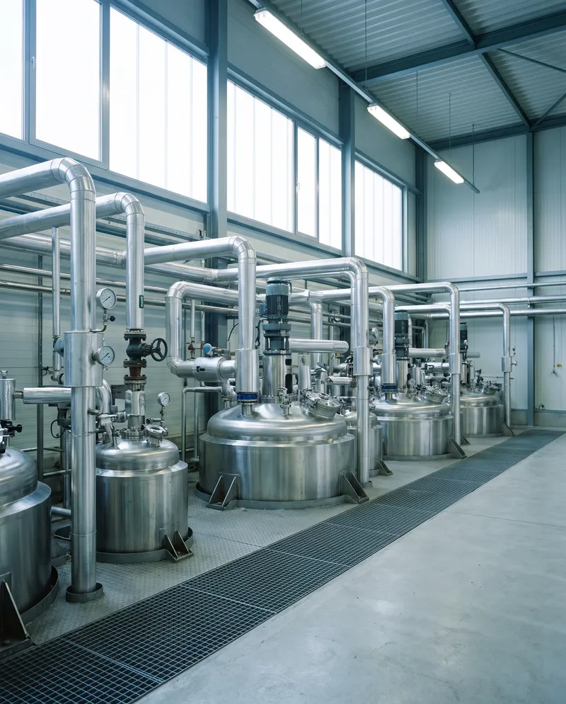 Chemical production with stainless steel reactors