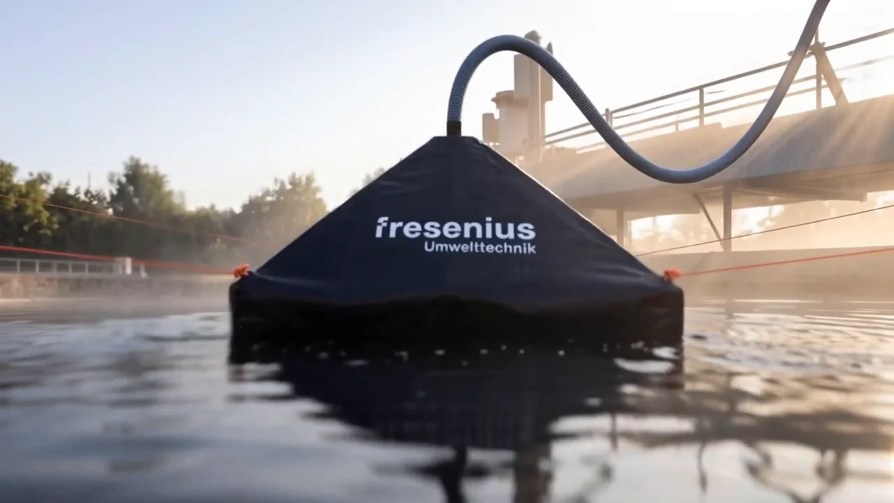 Gas Dome 300 – floating measuring hood by Fresenius Instruments on a clarifier