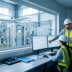 Arbeiter Bildschirm RTO-Anlage