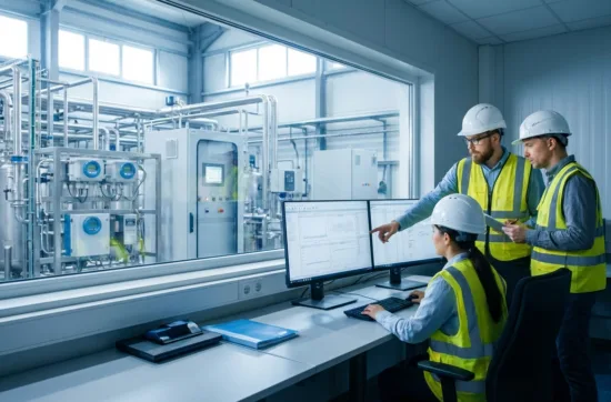 Arbeiter Bildschirm RTO-Anlage