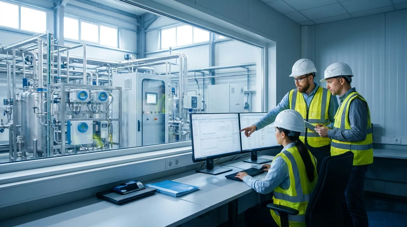 Arbeiter Bildschirm RTO-Anlage