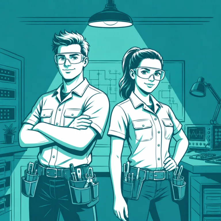 Technische Teamleiter stehen in einer Werkstatt