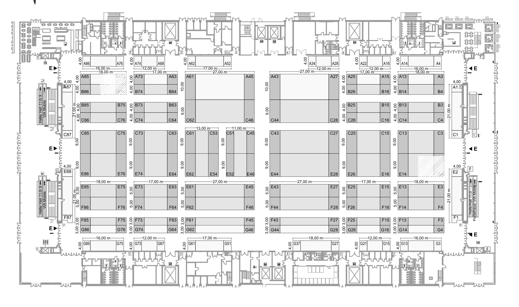 Hallenplan ACHEMA 2027, Halle 11.1 – Stand von Fresenius Umwelttechnik markiert